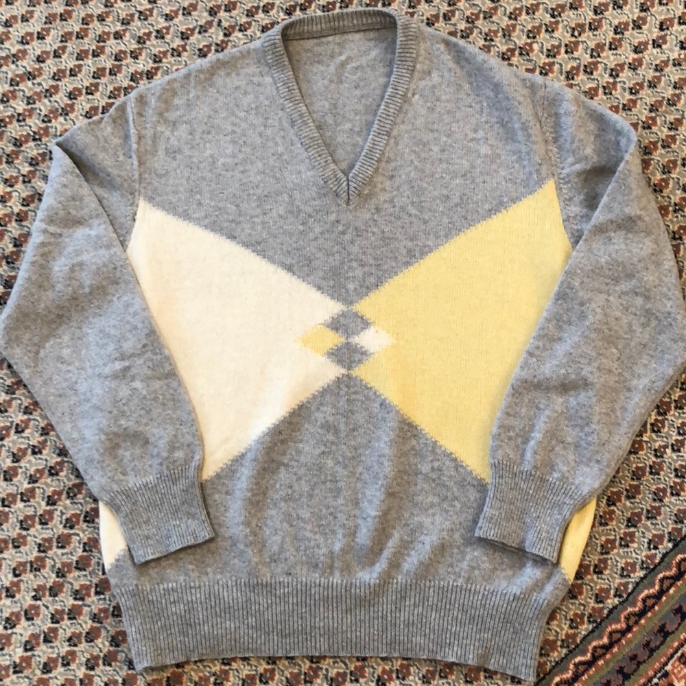 VTG Made in Italy Wool Blend V-Neck Sweater sz XL